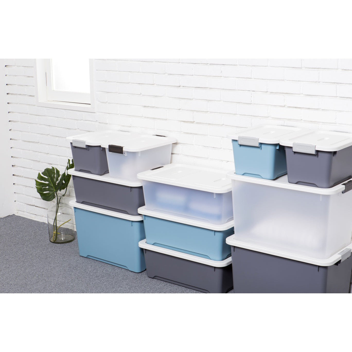 Caja organizadora Prime living box 17 litros gris