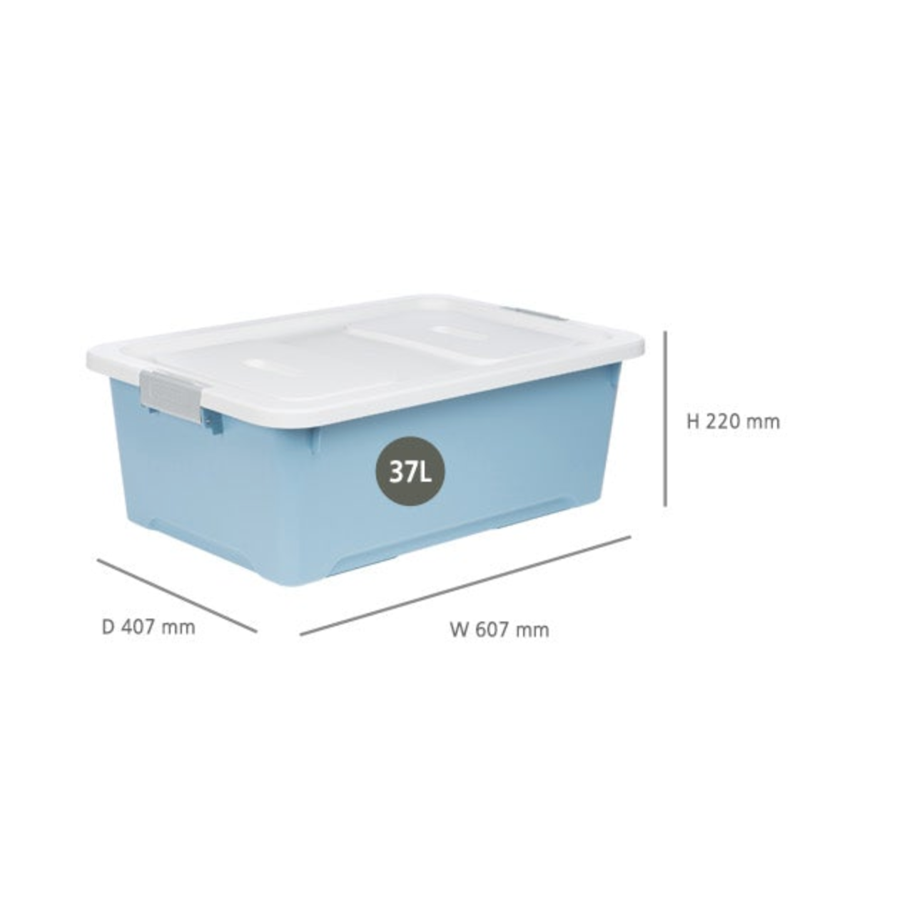 Caja organizadora Prime living box 37 litros gris