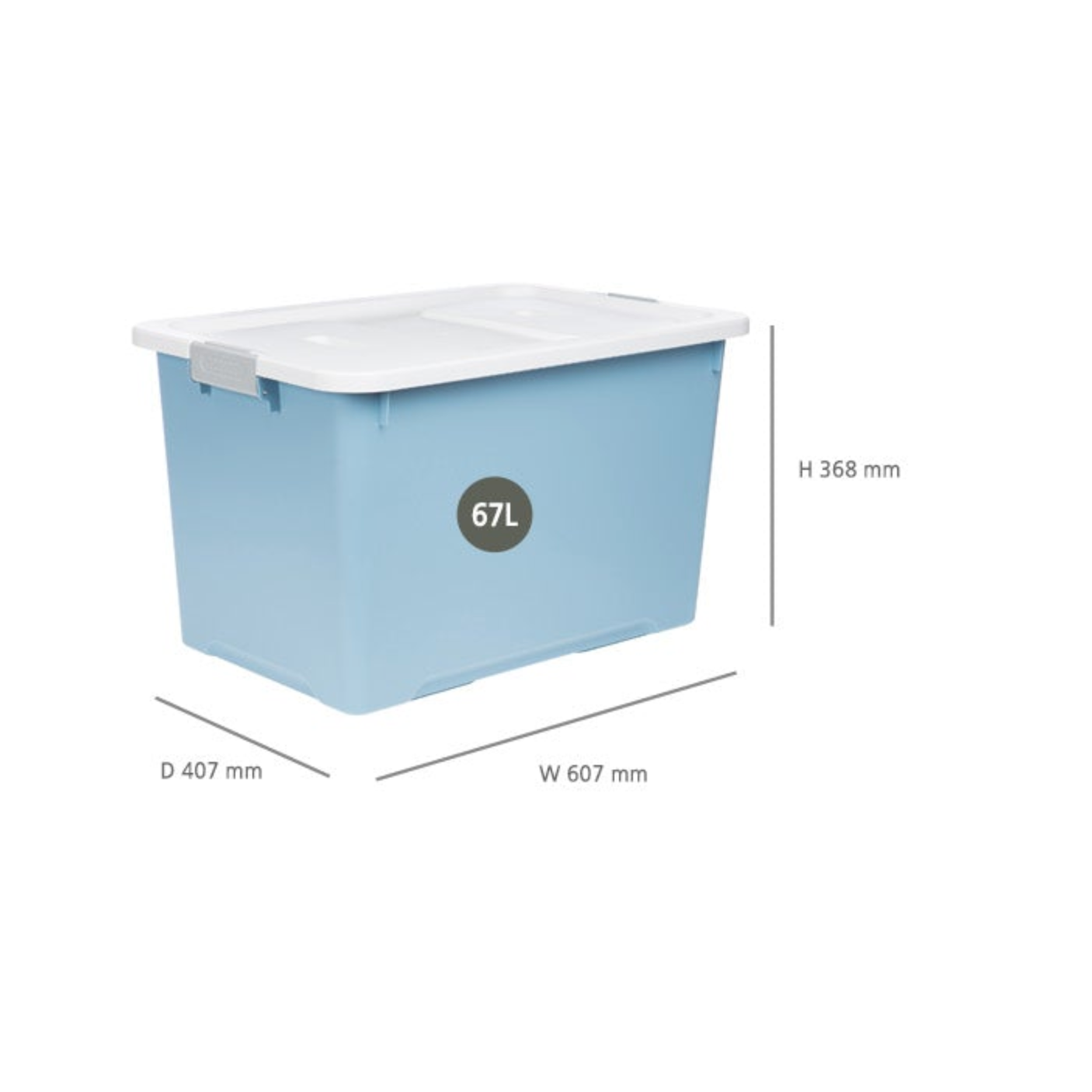 Caja organizadora Prime living box 67 litros gris