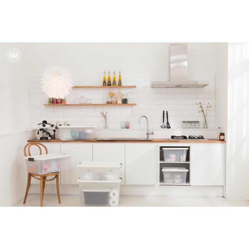 Caja organizadora Prime living box 67 litros humo