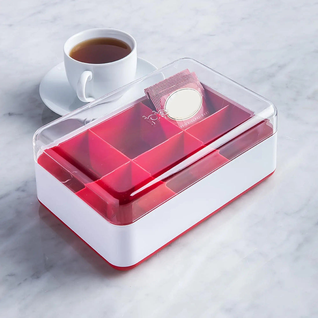 Caja organizadora de té rojo