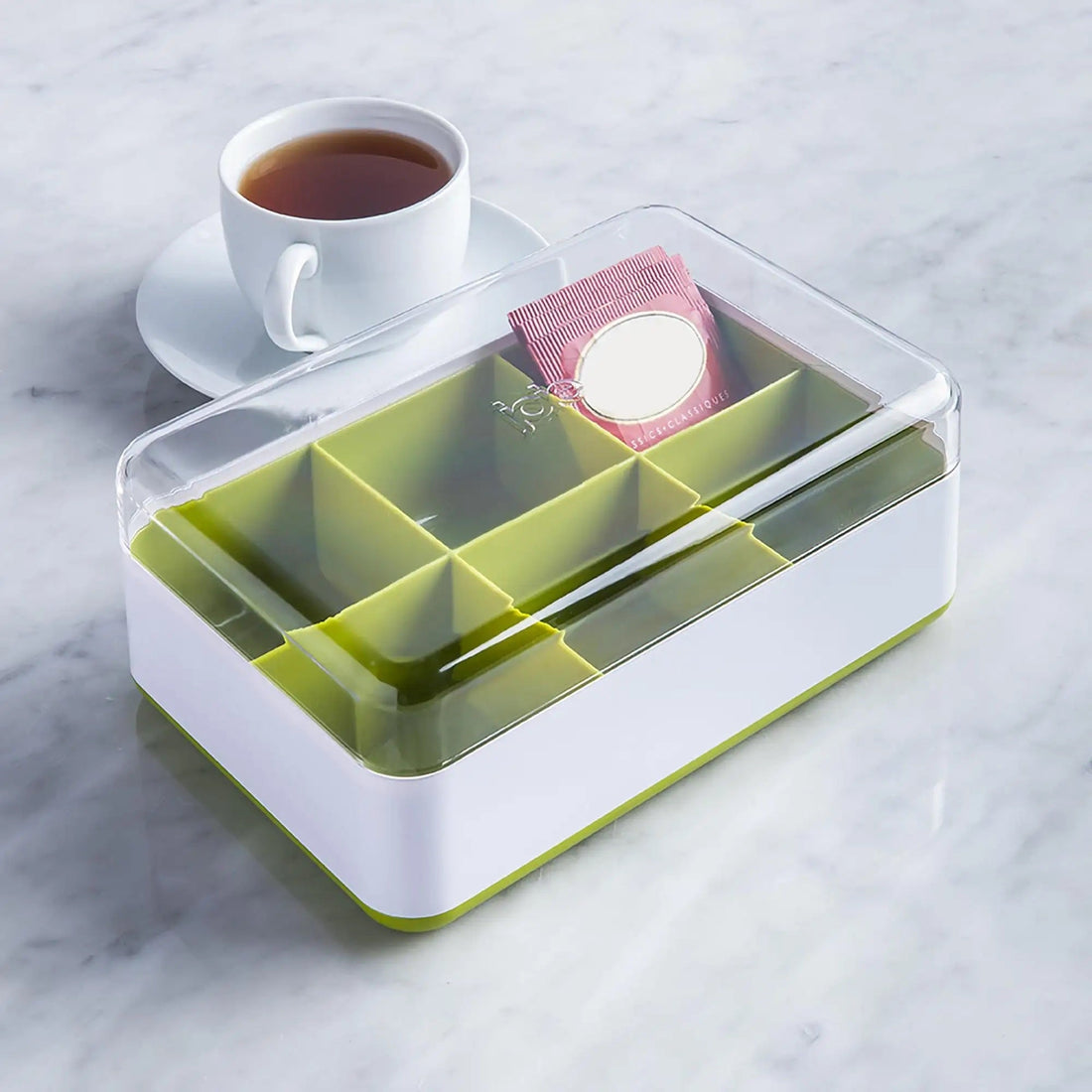 Caja organizadora de té verde