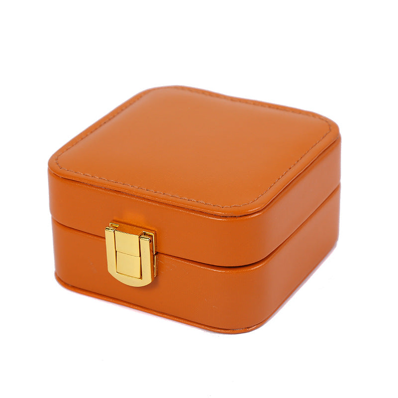 Caja organizadora joyas portatil 2 capas camel