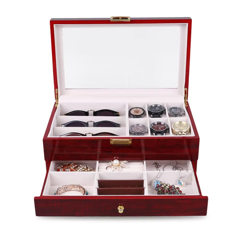 Caja organizadora relojes, lentes y joyas Premium