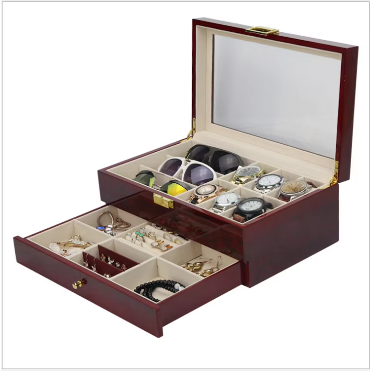 Caja organizadora relojes, lentes y joyas Premium