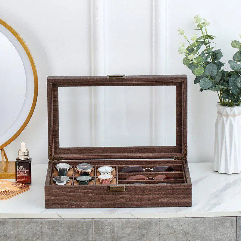 Caja organizadora relojes y lentes Leatherette
