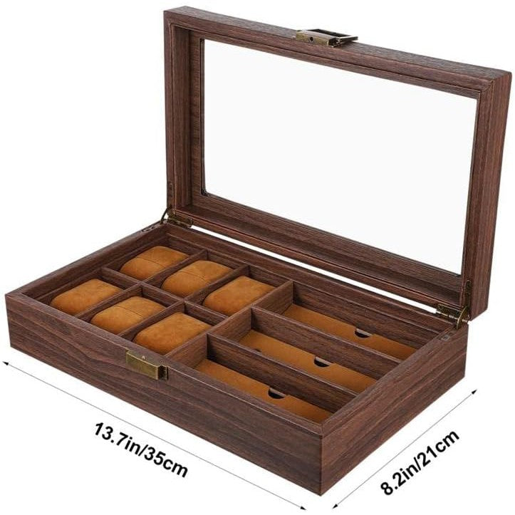 Caja organizadora relojes y lentes Leatherette