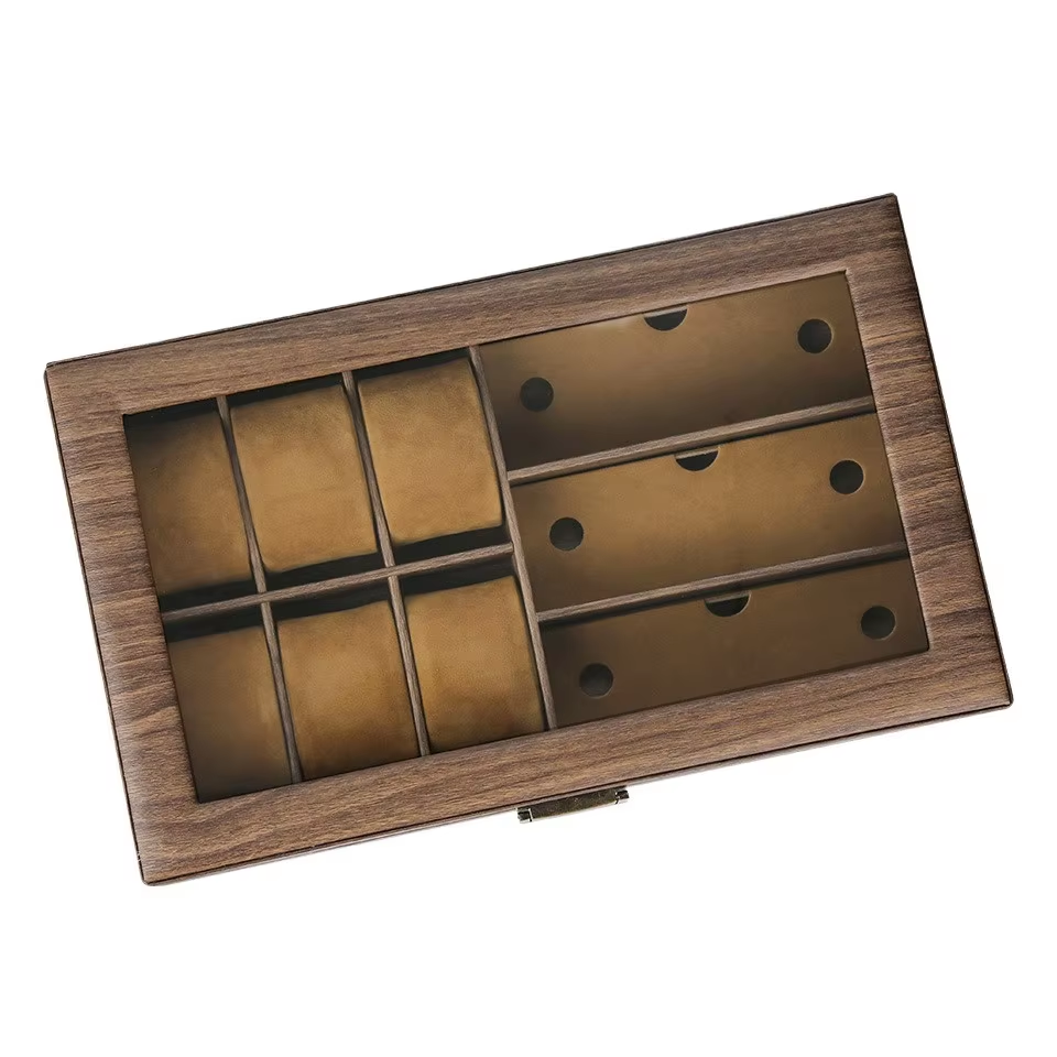 Caja organizadora relojes y lentes Leatherette