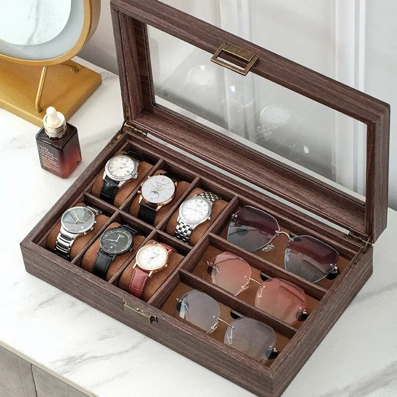 Caja organizadora relojes y lentes Leatherette