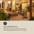 Calentador Infrarrojo 2000W de Piso o Pared con Control Remoto – Altura Ajustable, 9 Niveles y Temporizador 24h