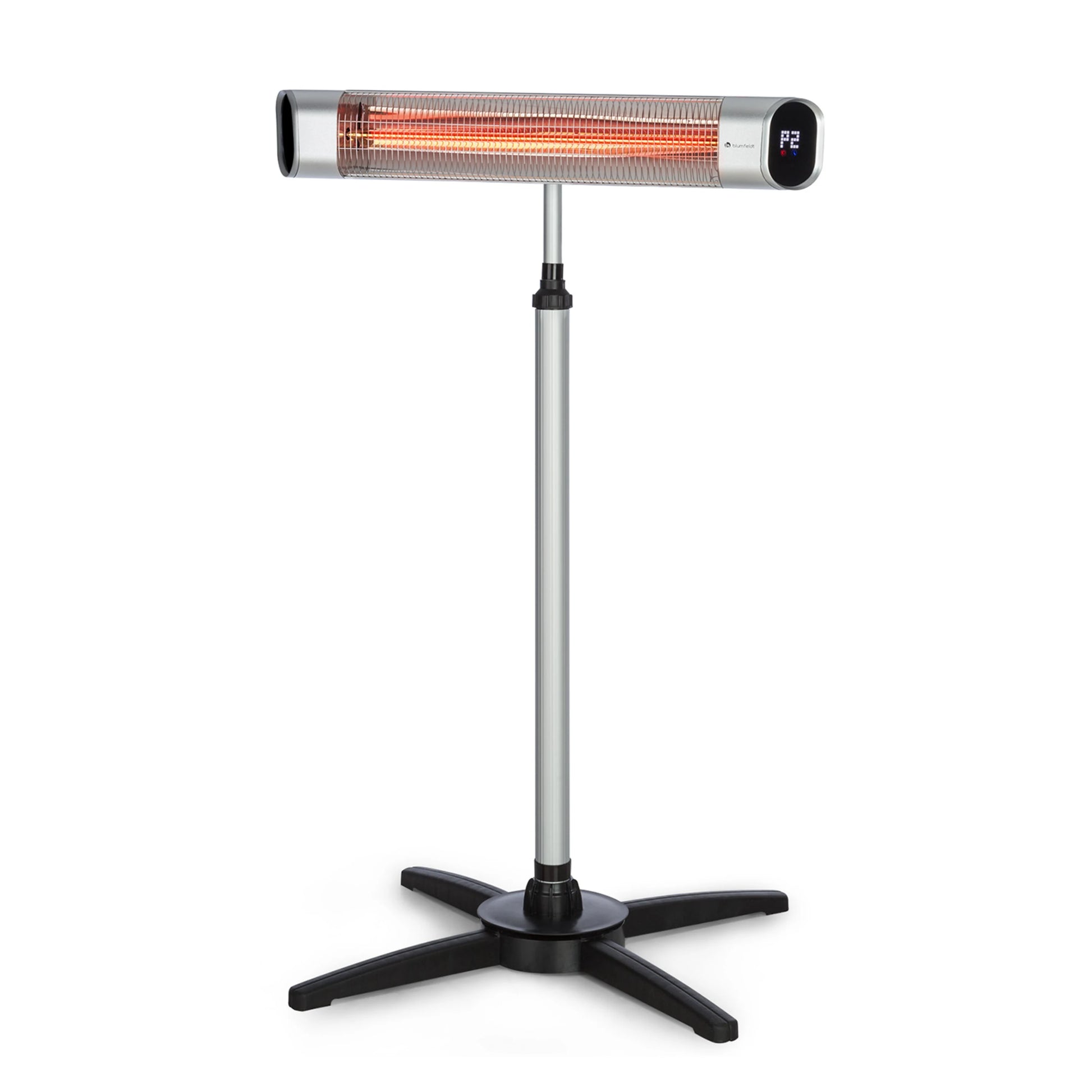 Calentador Infrarrojo 2000W de Piso o Pared con Control Remoto – Altura Ajustable, 9 Niveles y Temporizador 24h