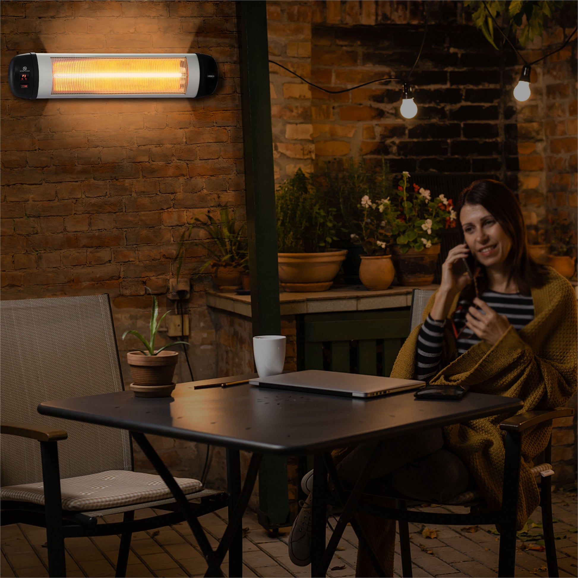 Calentador Infrarrojo de Pared 2500W con Control Remoto - 3 niveles potencia y Temporizador