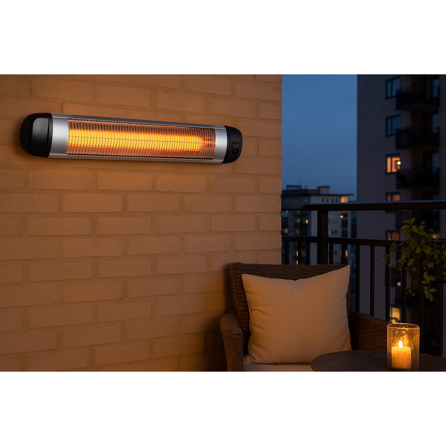 Calentador Infrarrojo de Pared 2500W con Control Remoto - 3 niveles potencia y Temporizador