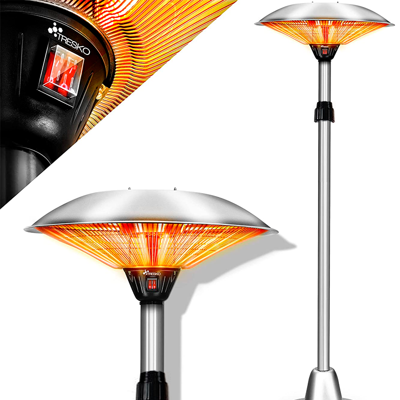 Calentador Infrarrojo de piso 2000W – Doble Potencia, Altura Ajustable, IP34