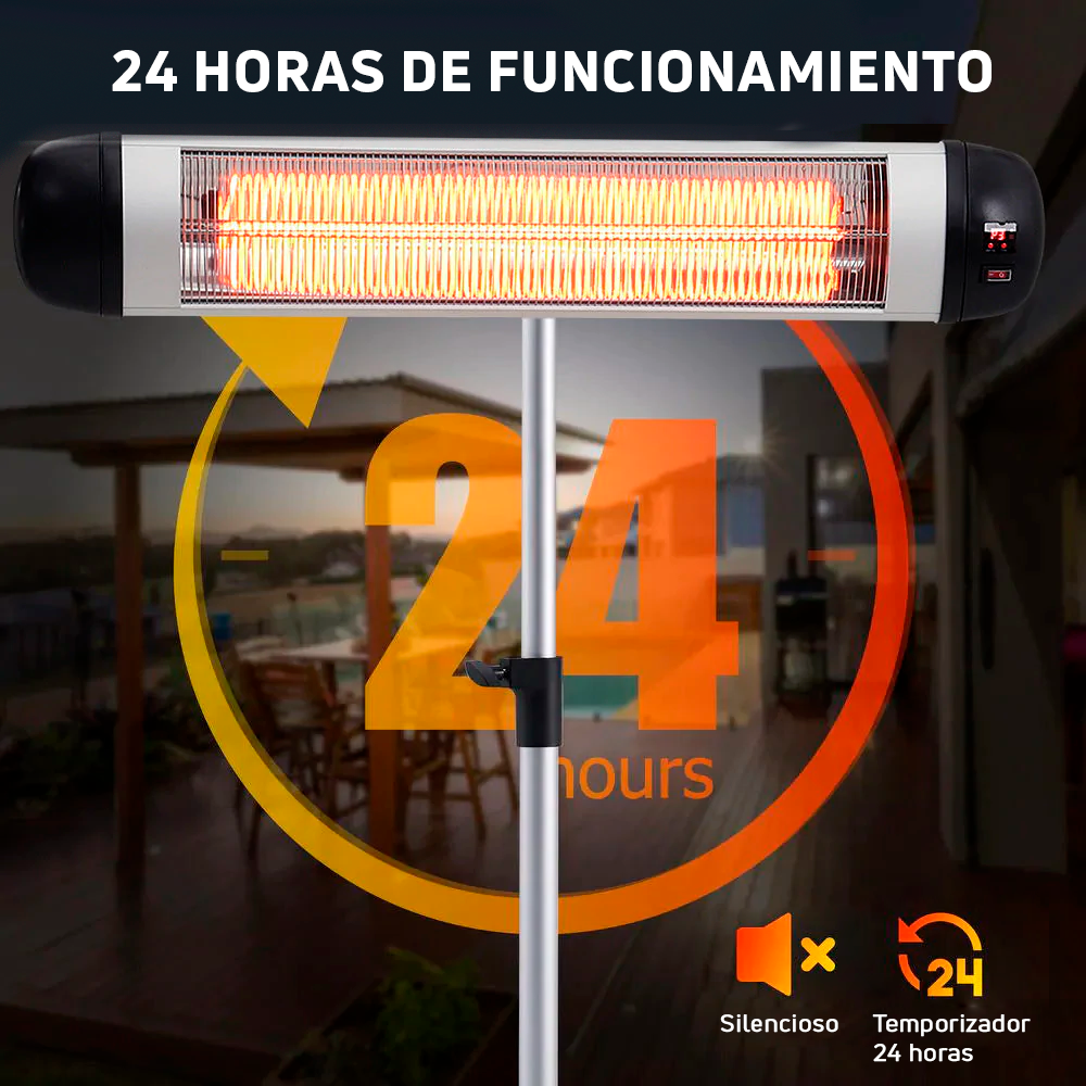 Calentador eléctrico infrarrojo de patio control remoto 3000w