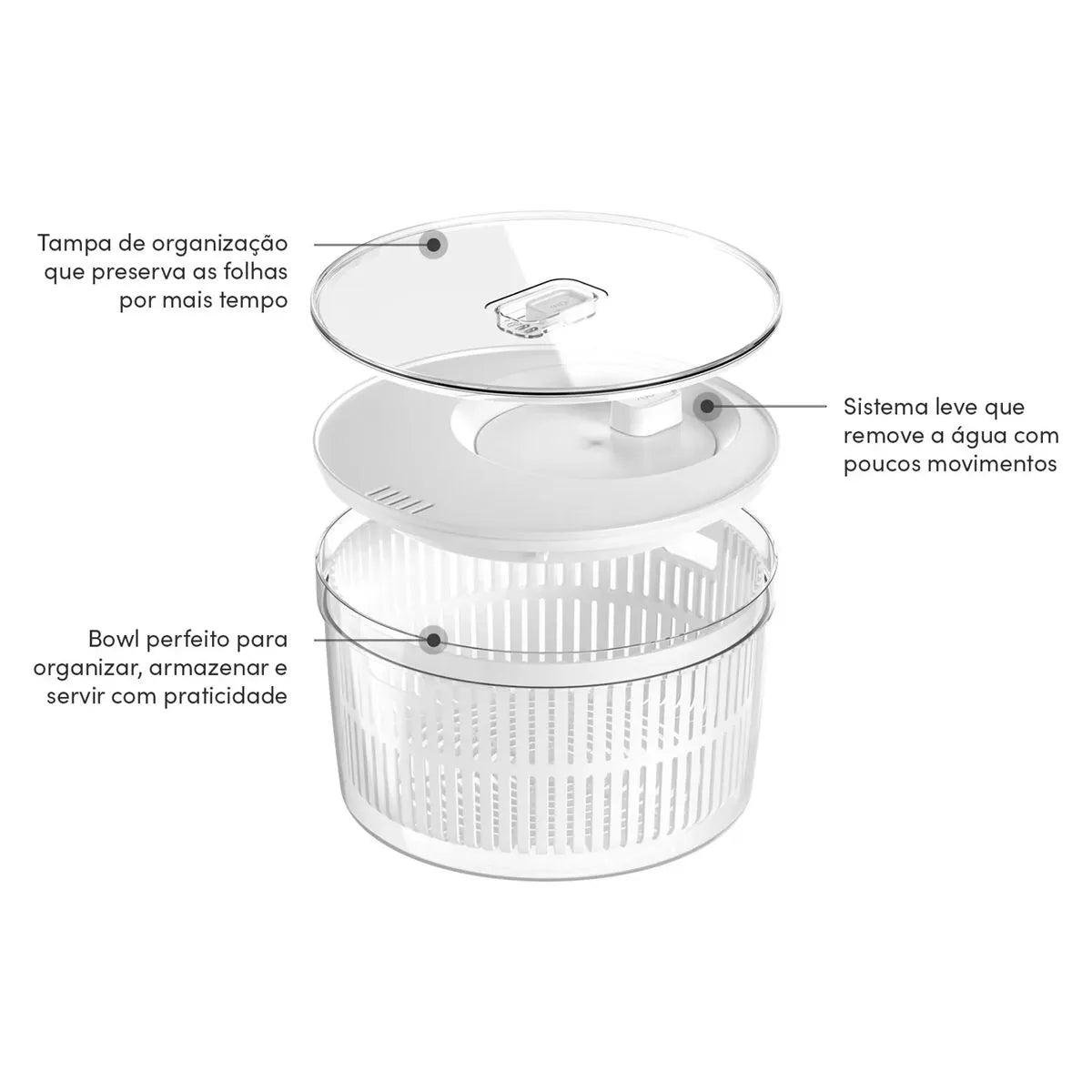 Centrifugador y conservador vegetales Clear Fresh 5.5L natural