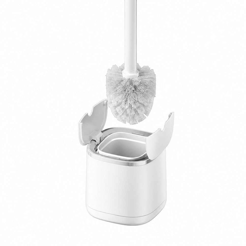Cepillo de inodoro Duo Wing con tapa automática blanco