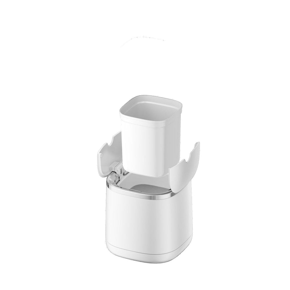 Cepillo de inodoro Duo Wing con tapa automática blanco