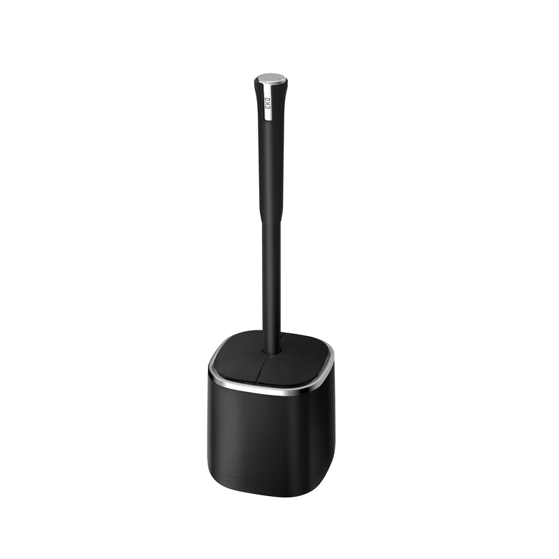 Cepillo de inodoro Duo Wing con tapa automática negro