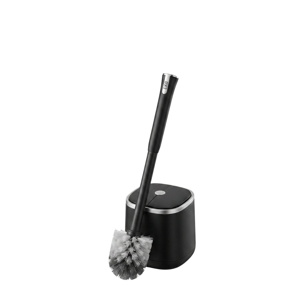 Cepillo de inodoro Duo Wing con tapa automática negro
