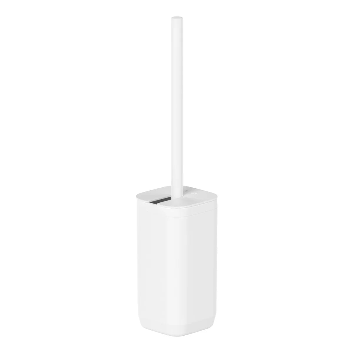 Cepillo inodoro Aura con Adhesivo Blanco - Para Piso o Pared, Diseño Compacto y Sin Taladro