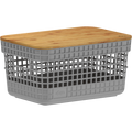Cesta de Rejilla con Tapa de Bambú