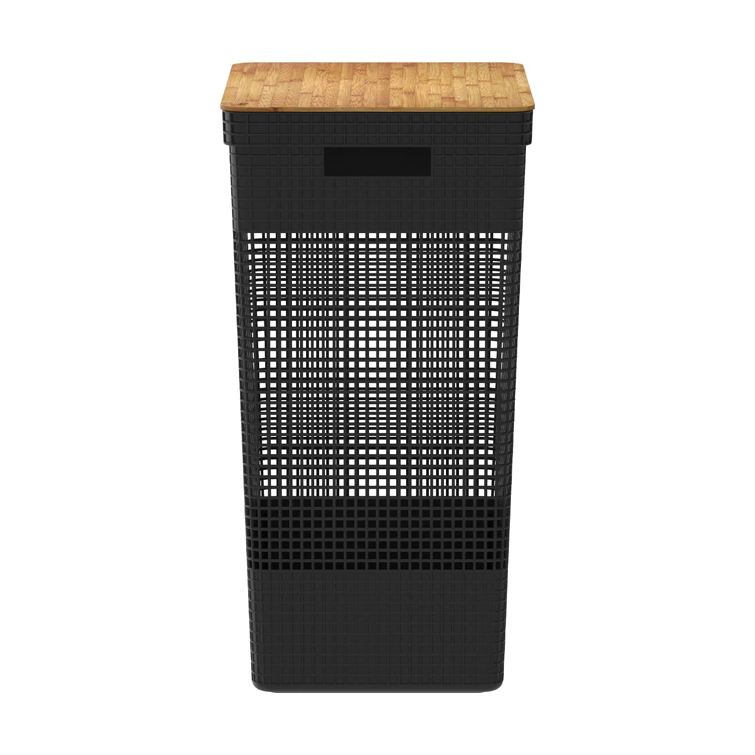 Cesto ropa Grid c/tapa bambú 49L