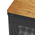 Cesto ropa Grid c/tapa bambú 49L