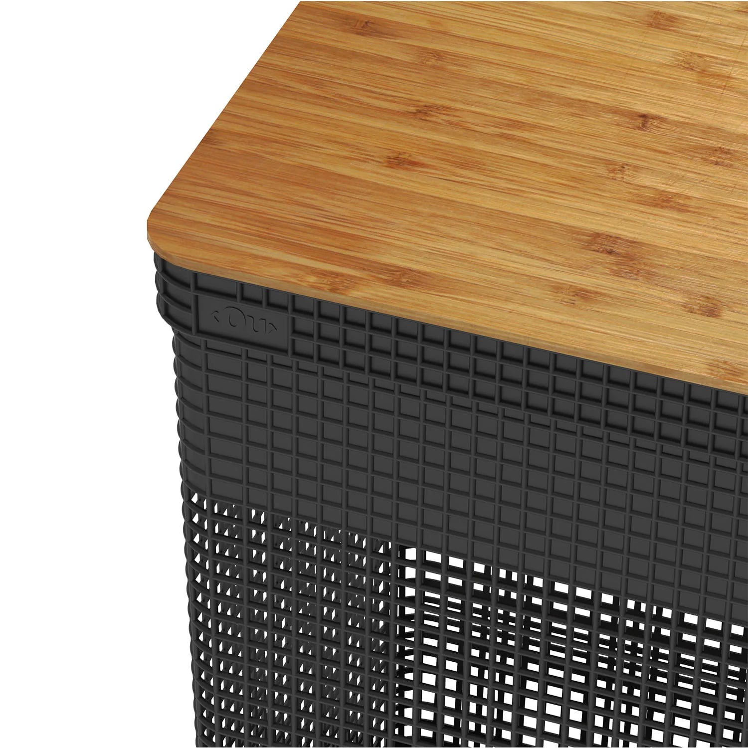 Cesto ropa Grid c/tapa bambú 49L