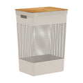 Cesto ropa Grid c/tapa bambú 49L