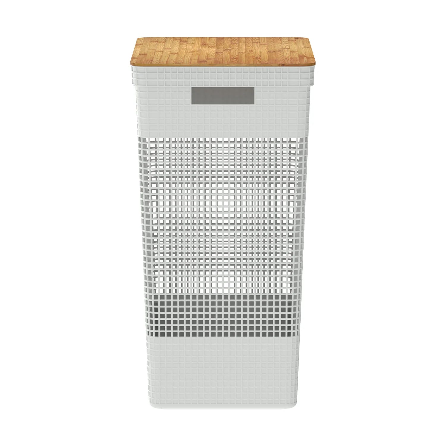 Cesto ropa Grid c/tapa bambú 49L
