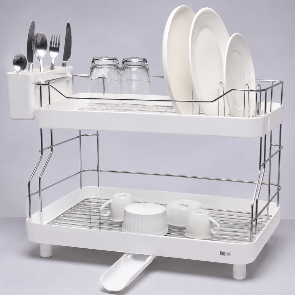 escurridor de platos blanco smart plus 2 niveles - foto 4