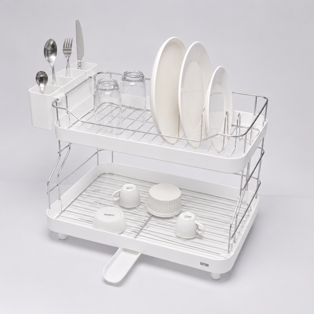 escurridor de platos blanco smart plus 2 niveles - foto 5