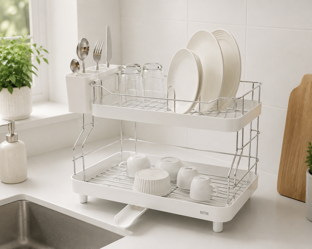 escurridor de platos blanco smart plus 2 niveles - foto 3
