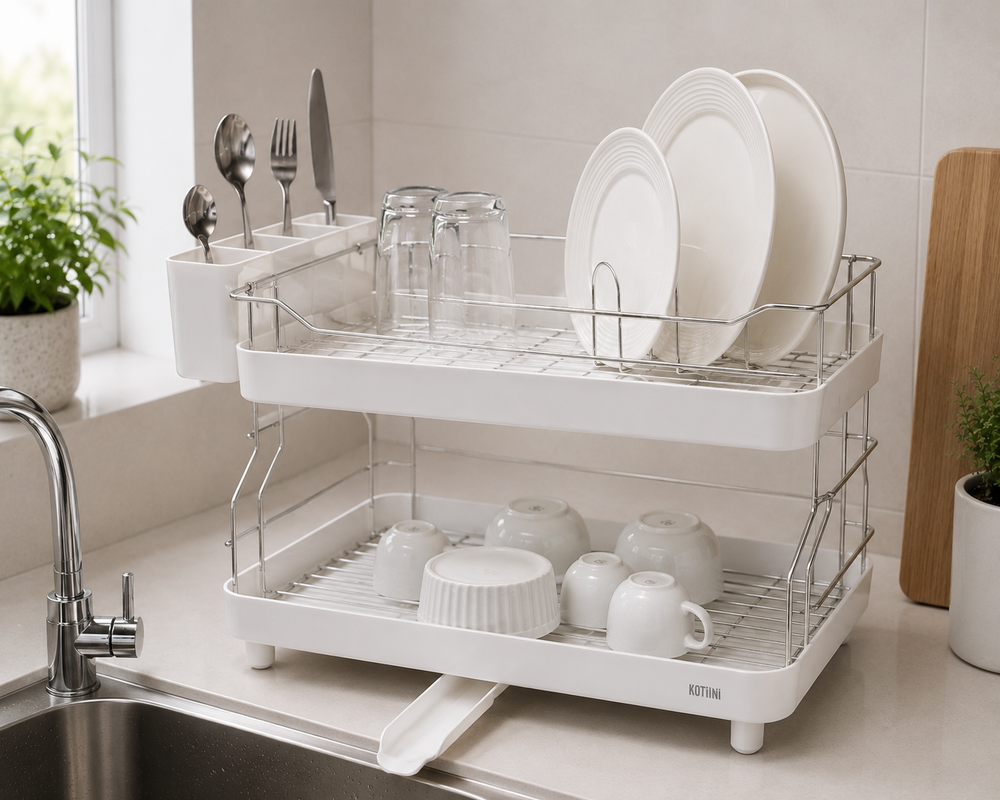 escurridor de platos blanco smart plus 2 niveles - foto 2
