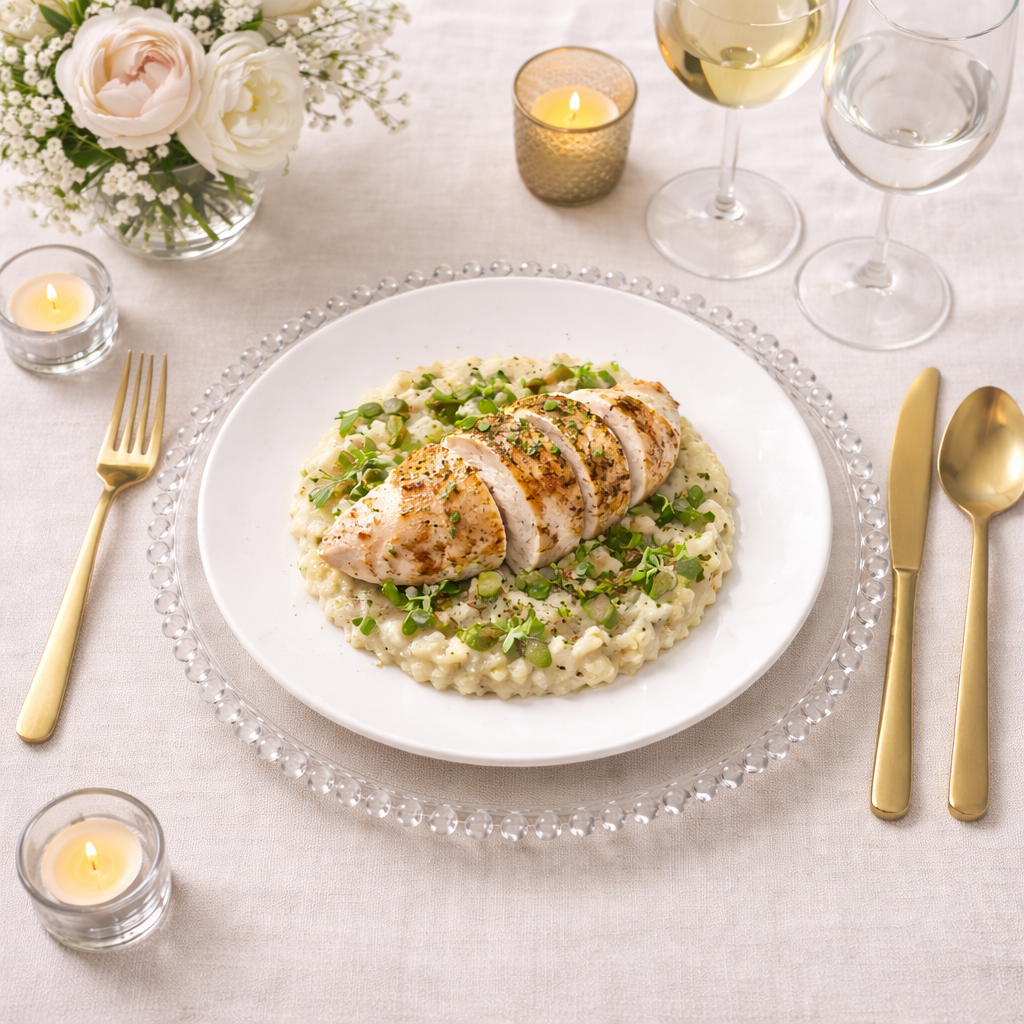 Set de 6 Platos de Sitio Cristal Borde de Perlas transparente