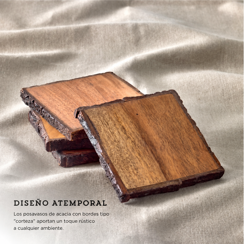 Set x 4 posavasos acacia