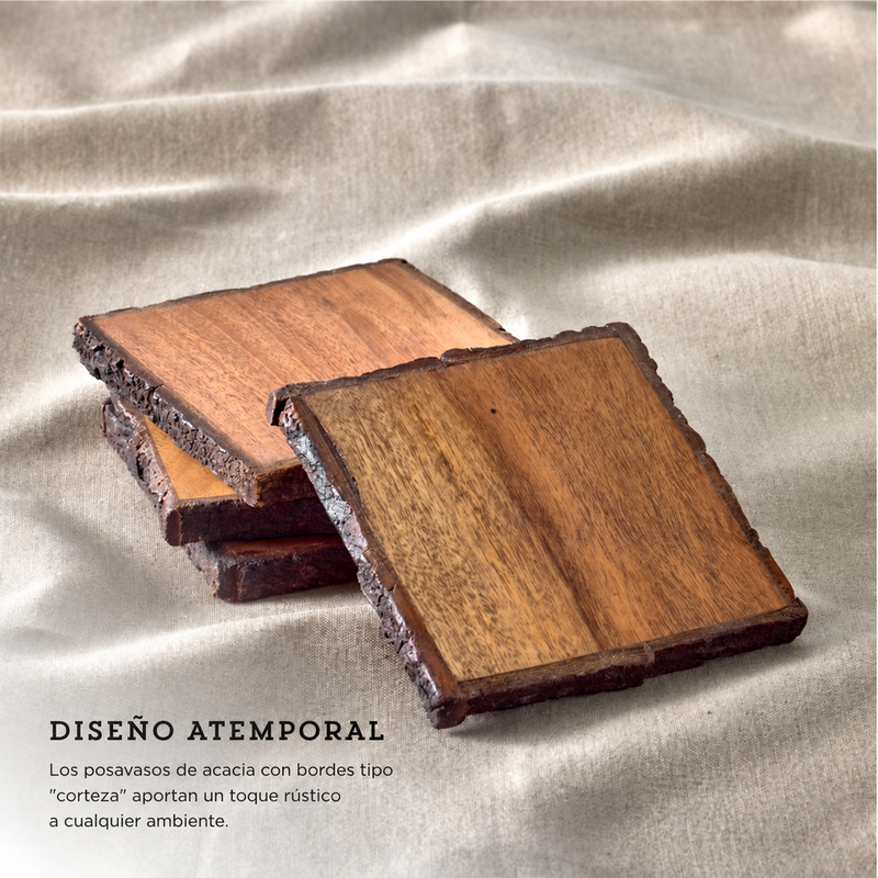 Set x 4 posavasos acacia