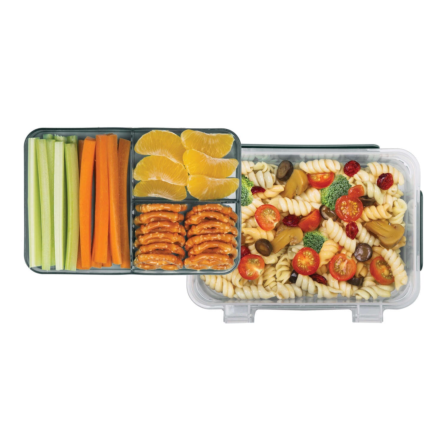 Contenedor Bento para llevar 4 tazas gris