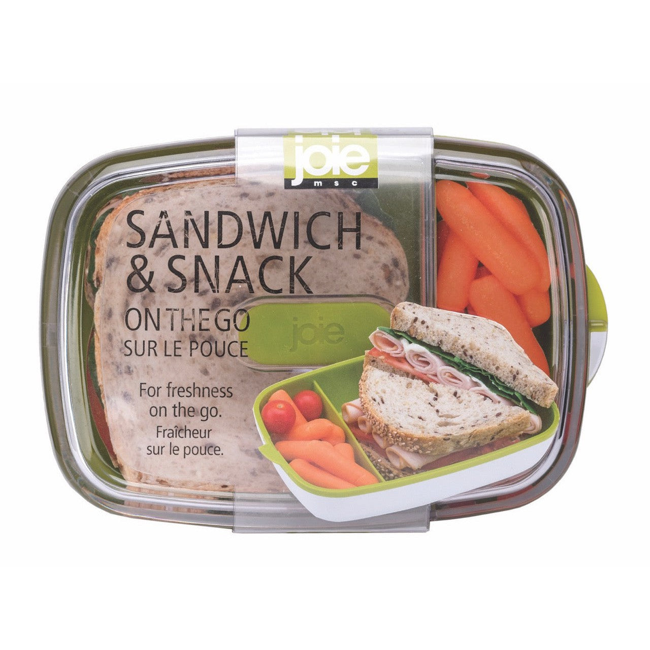 Contenedor sandwich & snack para llevar verde