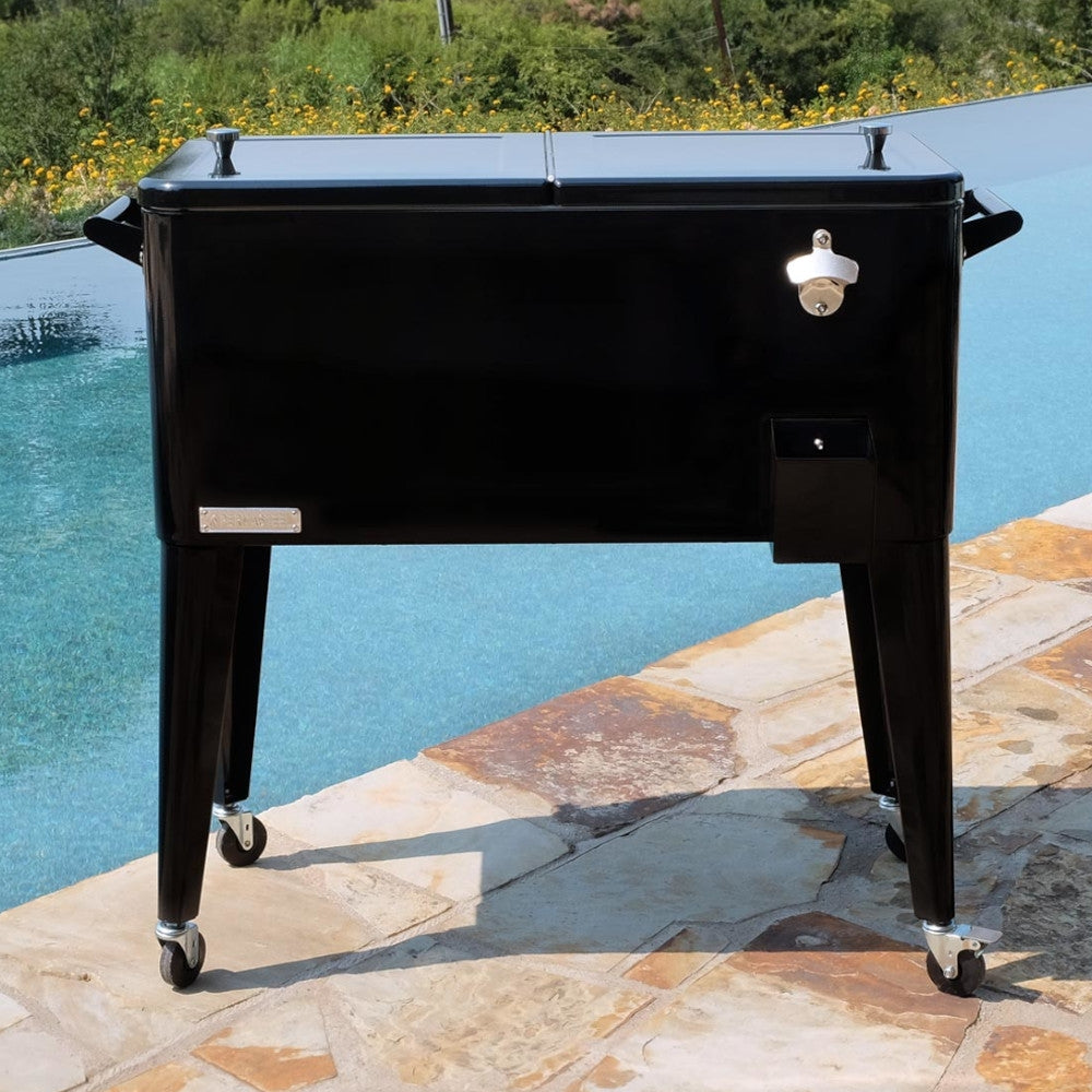 Cooler patio con ruedas negro 76 litros