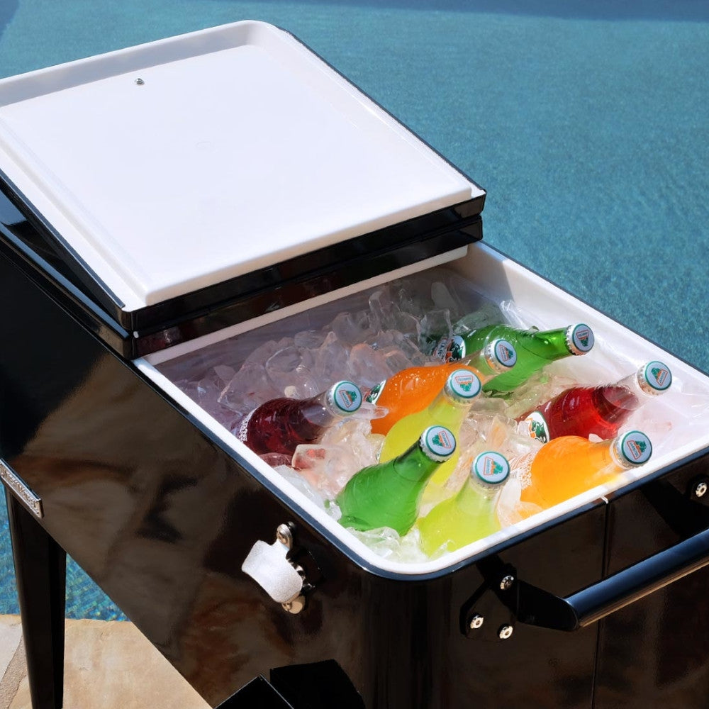Cooler patio con ruedas negro 76 litros