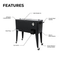 Cooler patio con ruedas negro 76 litros