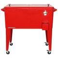 Cooler patio con ruedas rojo 76 litros