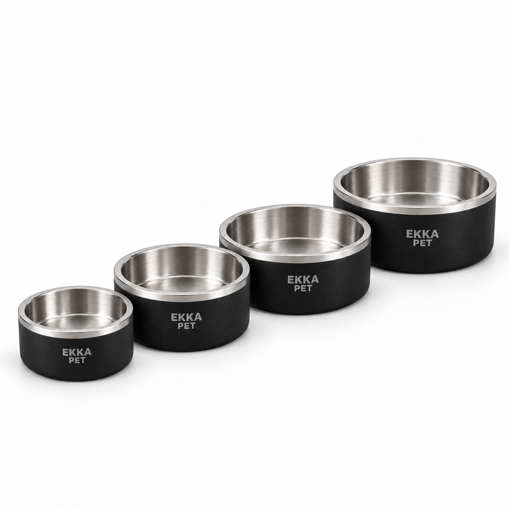 Bowl para mascotas de acero inoxidable negro