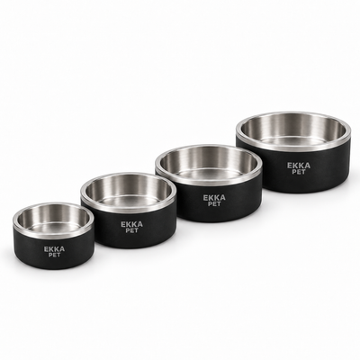 Bowl para mascotas de acero inoxidable negro