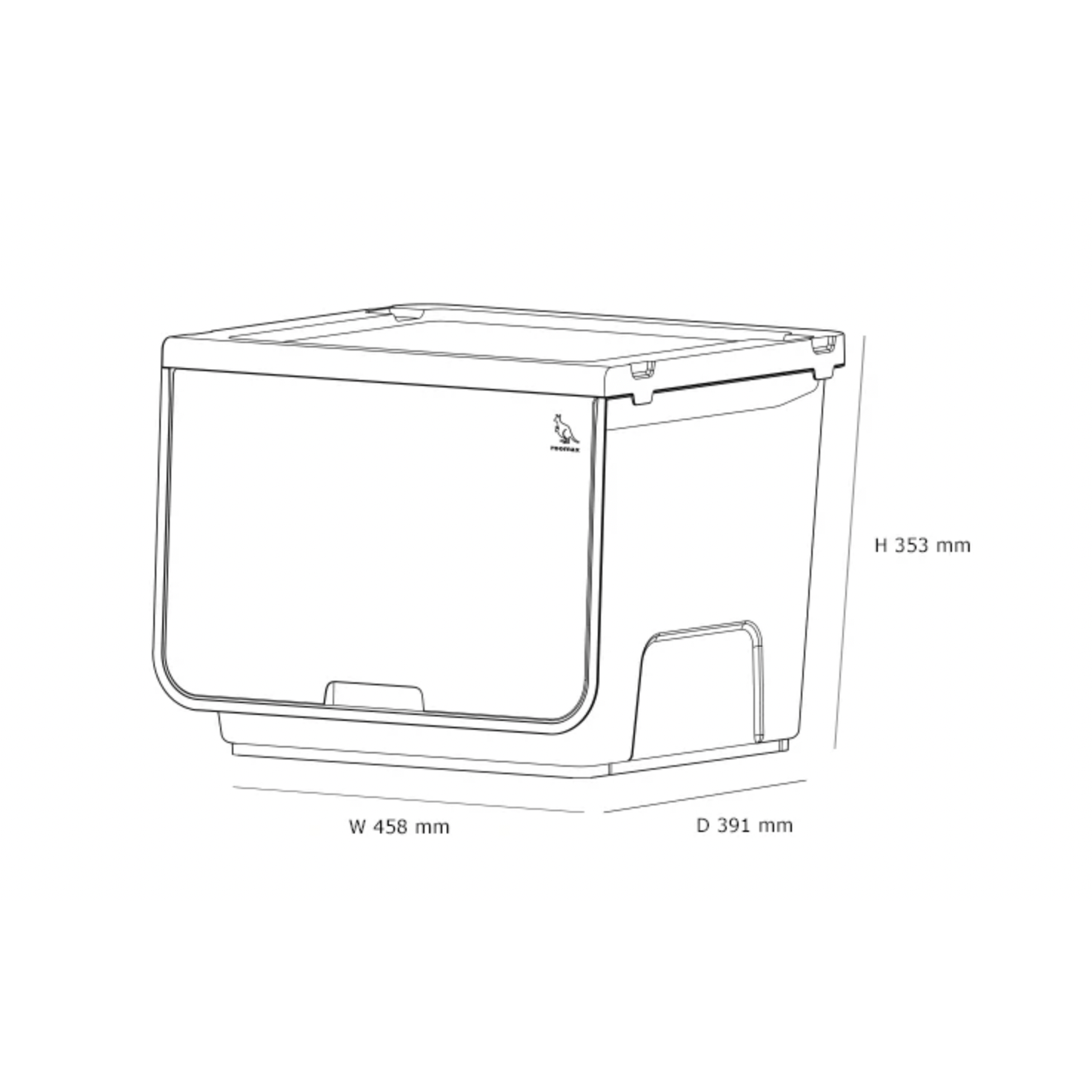 Cubo organizador Roomax 39 litros gris