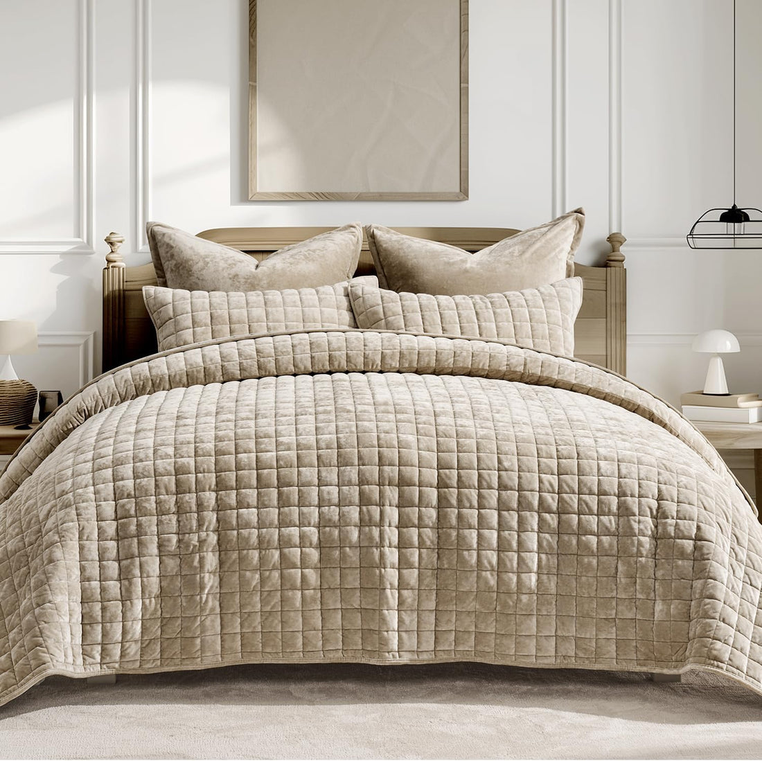 Cubrecama Velvet Premium Elenora beige arena