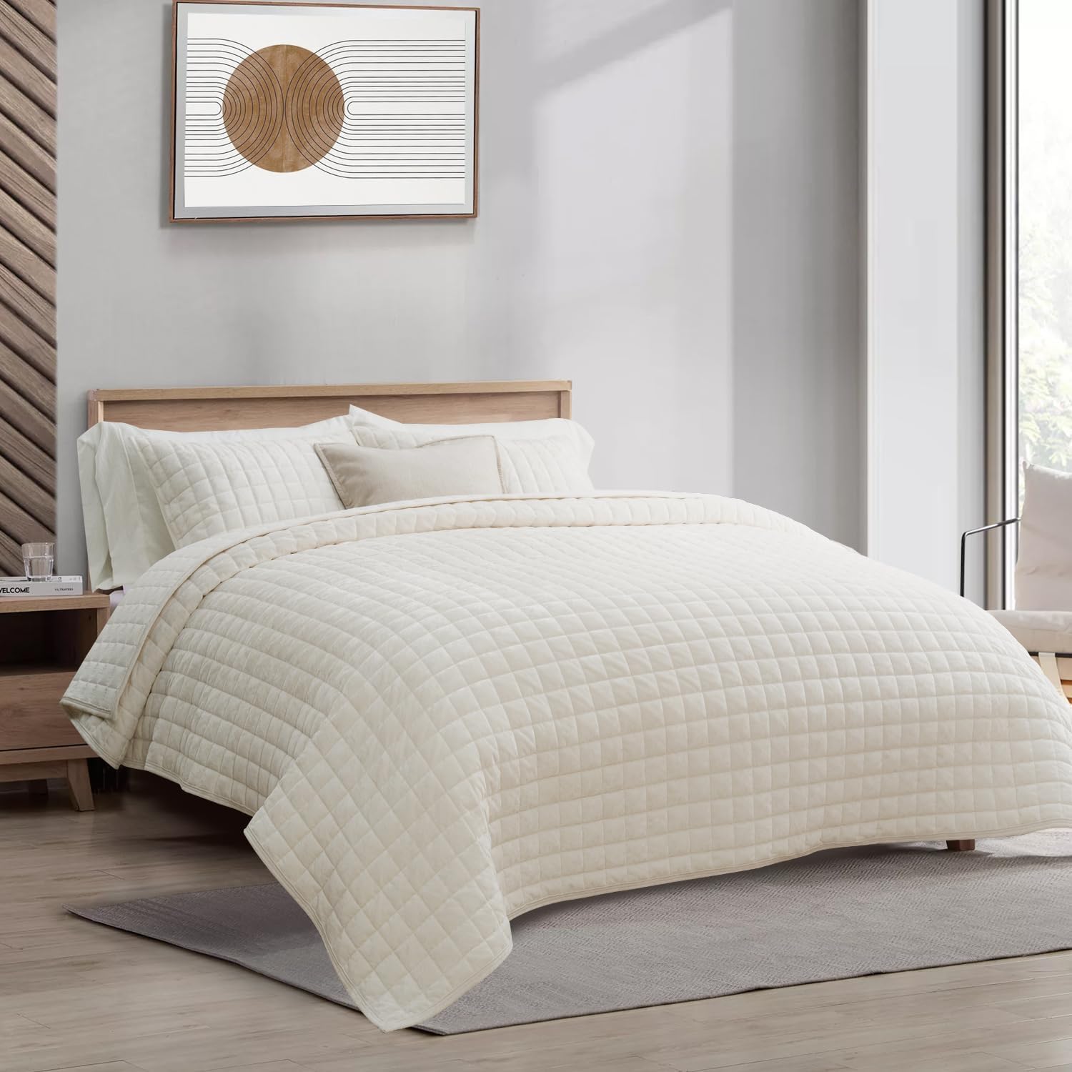 Cubrecama Velvet Premium Elenora blanco crema