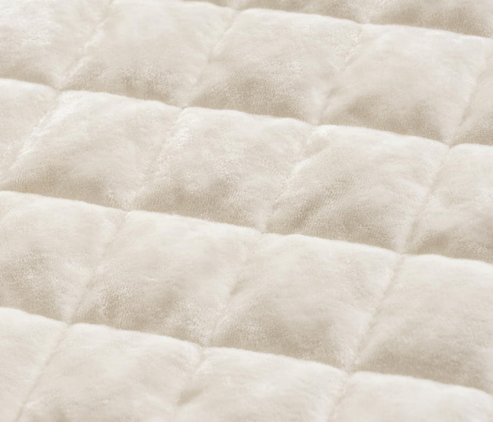 Cubrecama Velvet Premium Elenora blanco crema